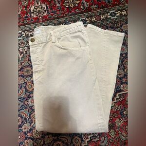 Current/Elliott Cream Straight Leg Jeans